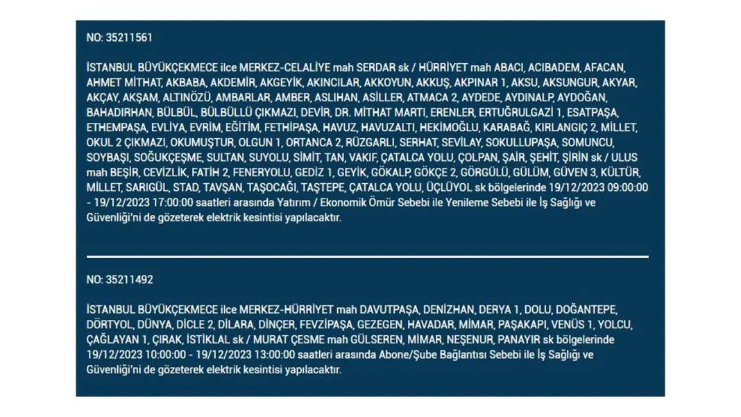 İstanbul'un bu ilçelerinde yaşayanlar dikkat: Elektrik kesintisi için hazır olun 16